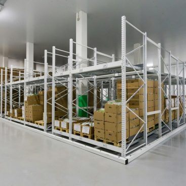Racking inside a refrigerated cold store